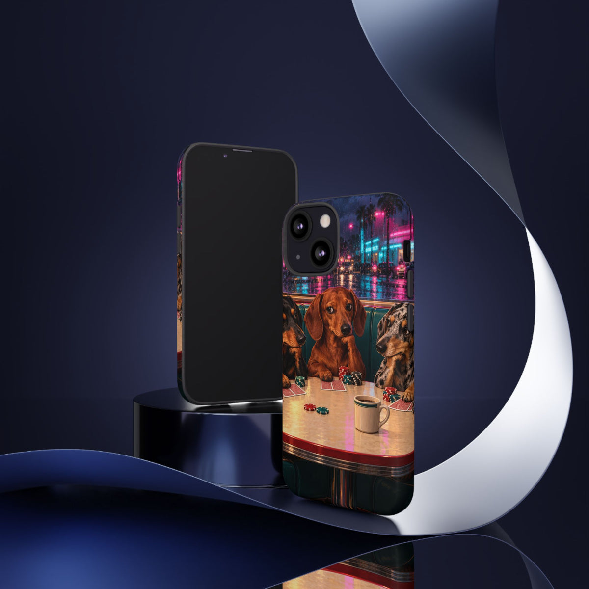 All-Night Aces iPhone Tough Case | dachshund poker