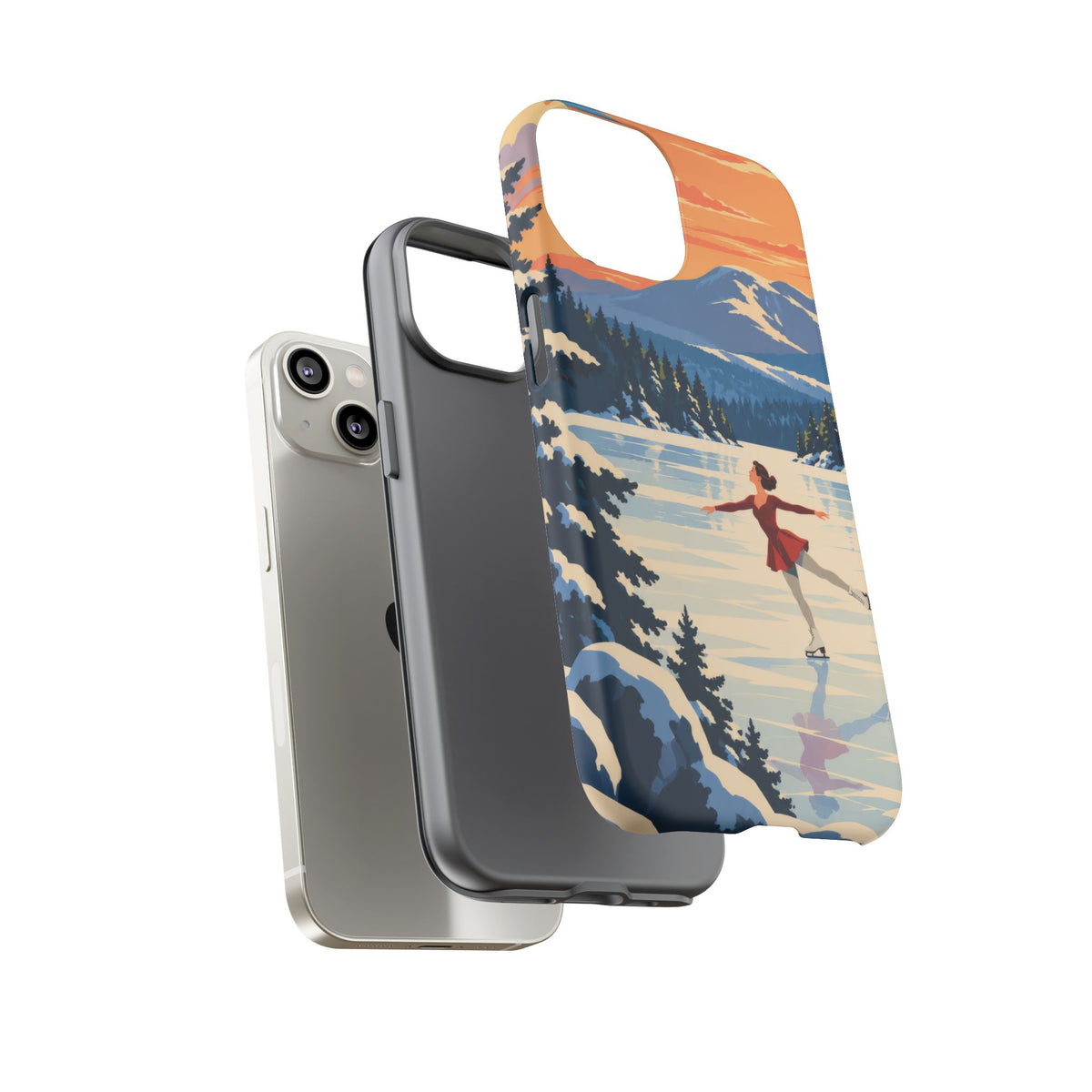 Lake Placid Skater — Winter Glide iPhone Tough Case