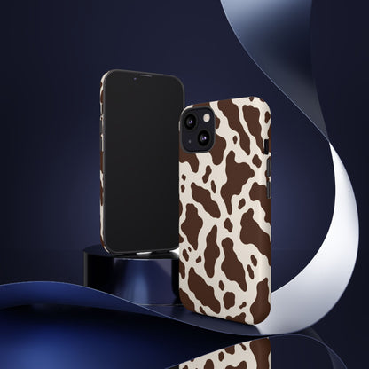 Cocoa Ranch iPhone Tough Case | Brown Cow Print