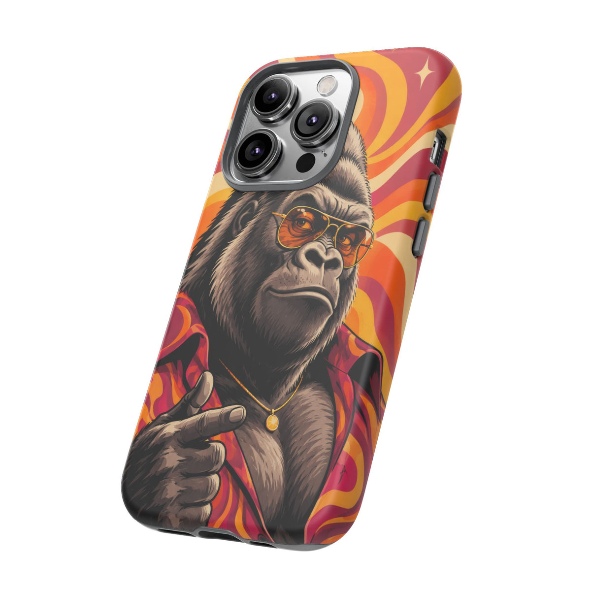 Velvet Groove iPhone Tough Case | Retro Disco Gorilla Art