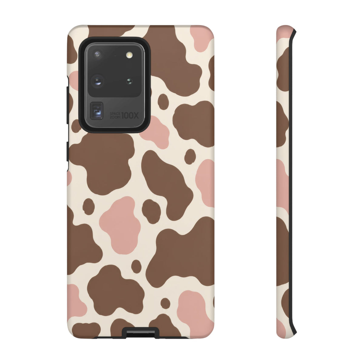Mocha Blush Samsung Galaxy Tough Case | Brown & Pink Cow Print