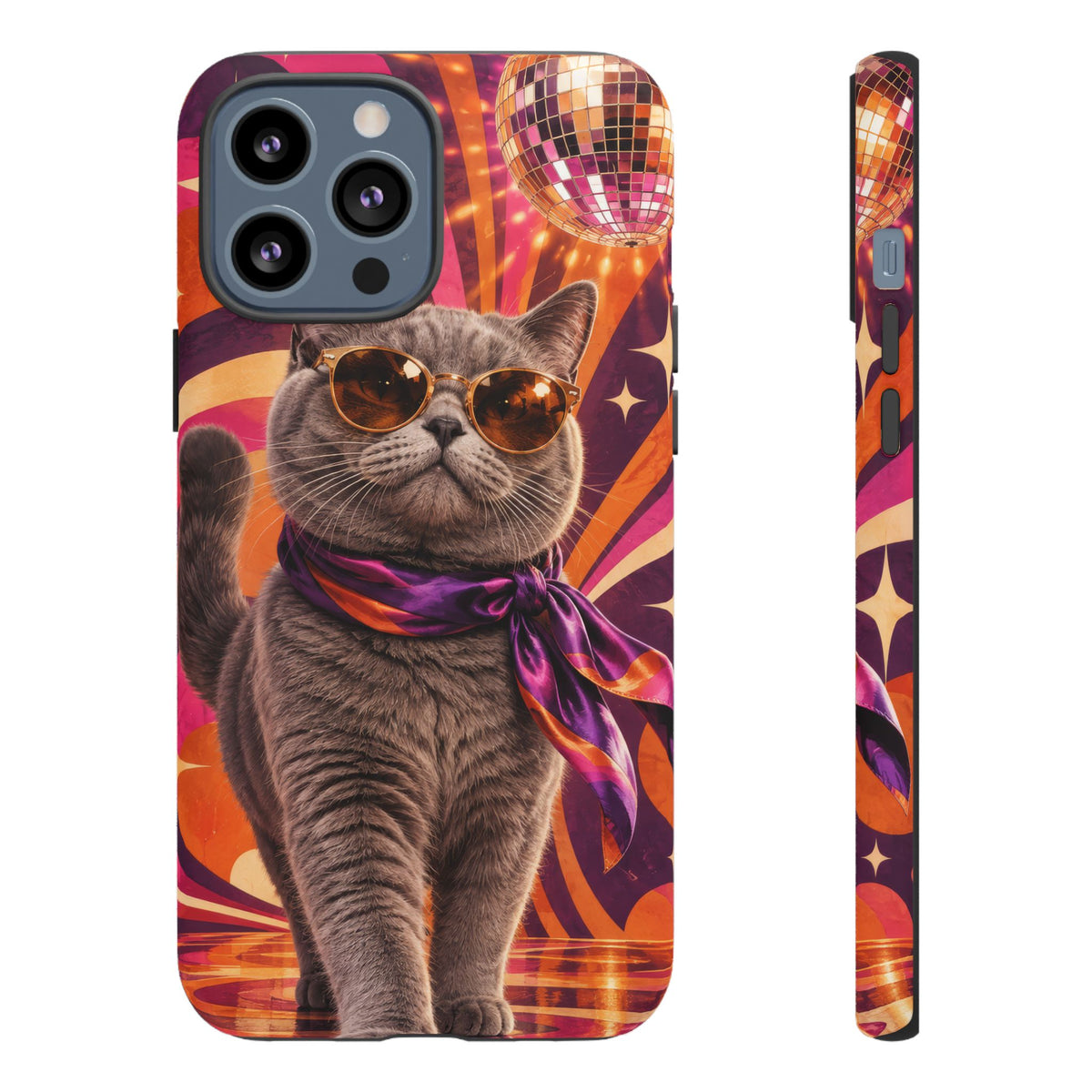 Disco Whiskers iPhone Tough Case | disco cat