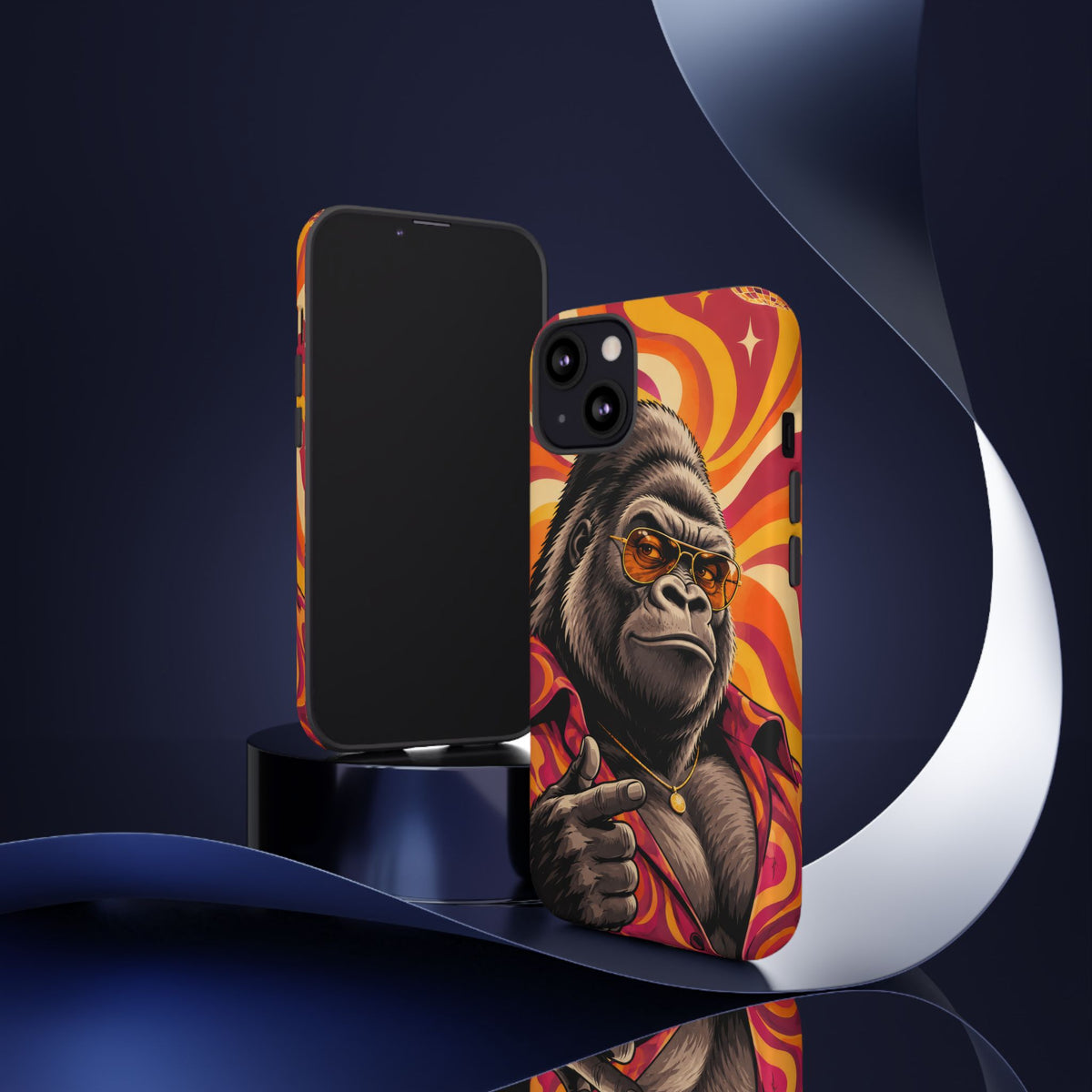 Velvet Groove iPhone Tough Case | Retro Disco Gorilla Art