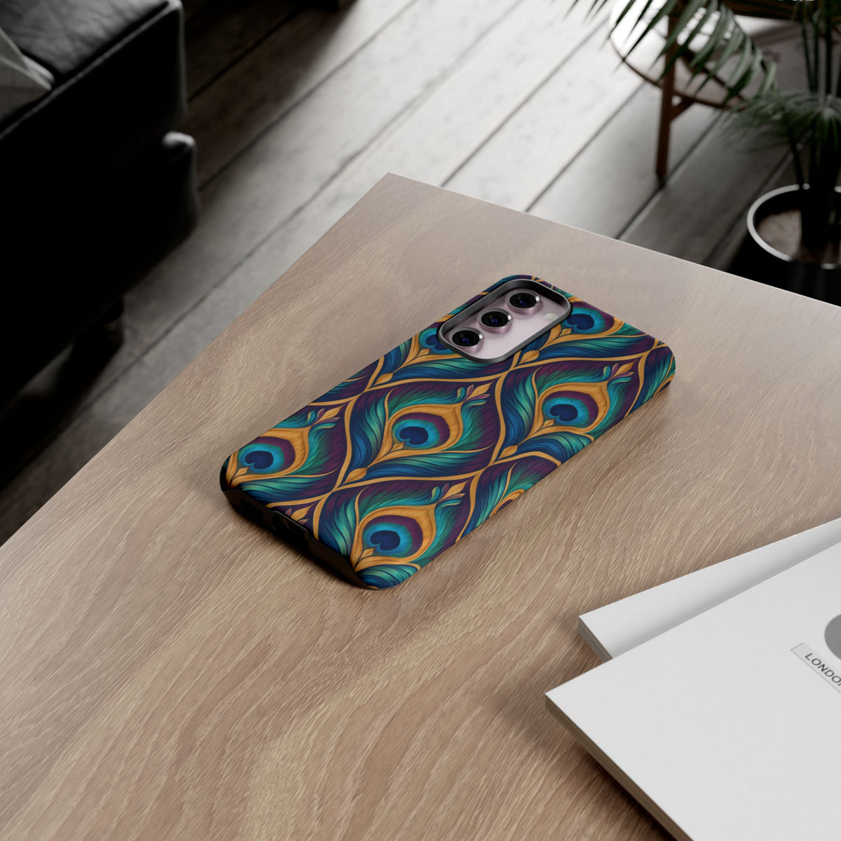 Peacock Nocturne Samsung Galaxy Tough Case | art deco