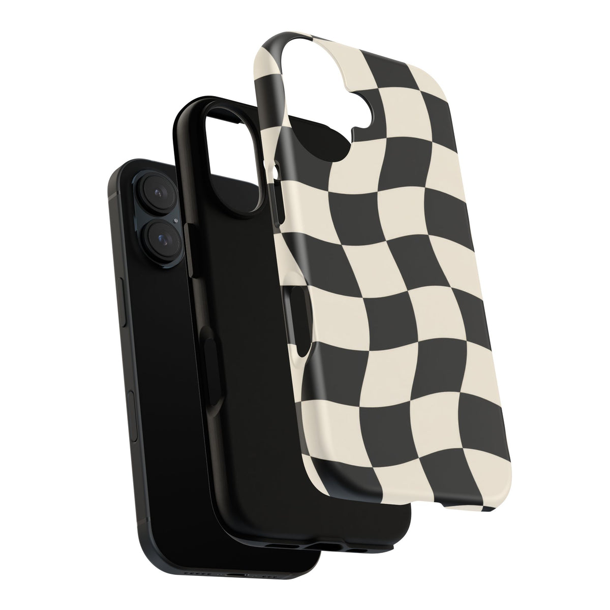 Liquid Check iPhone Tough Case | Wavy Checkerboard
