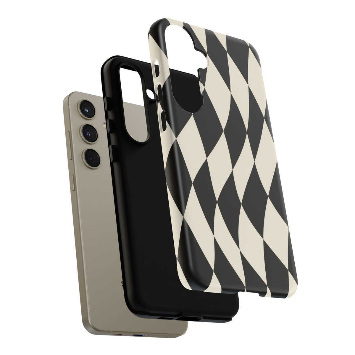 Harlequin Sway Samsung Galaxy Tough Case | Black & White Harlequin