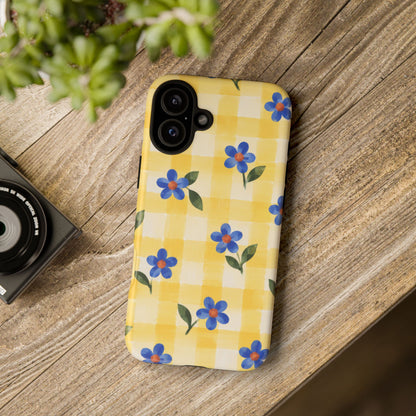 Buttercup Picnic iPhone Tough Case | yellow gingham