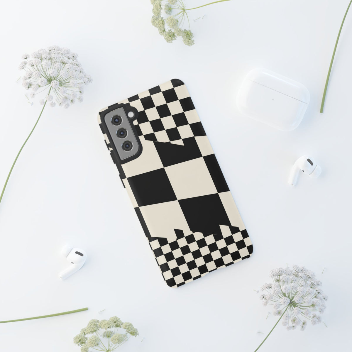 Check Shift Samsung Galaxy Tough Case | Black & White Checkerboard