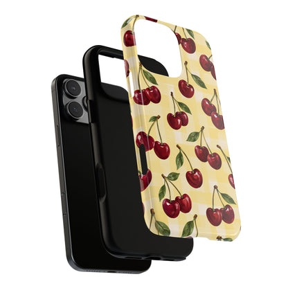 Cherry Gingham iPhone Tough Case | Cherry Picnic