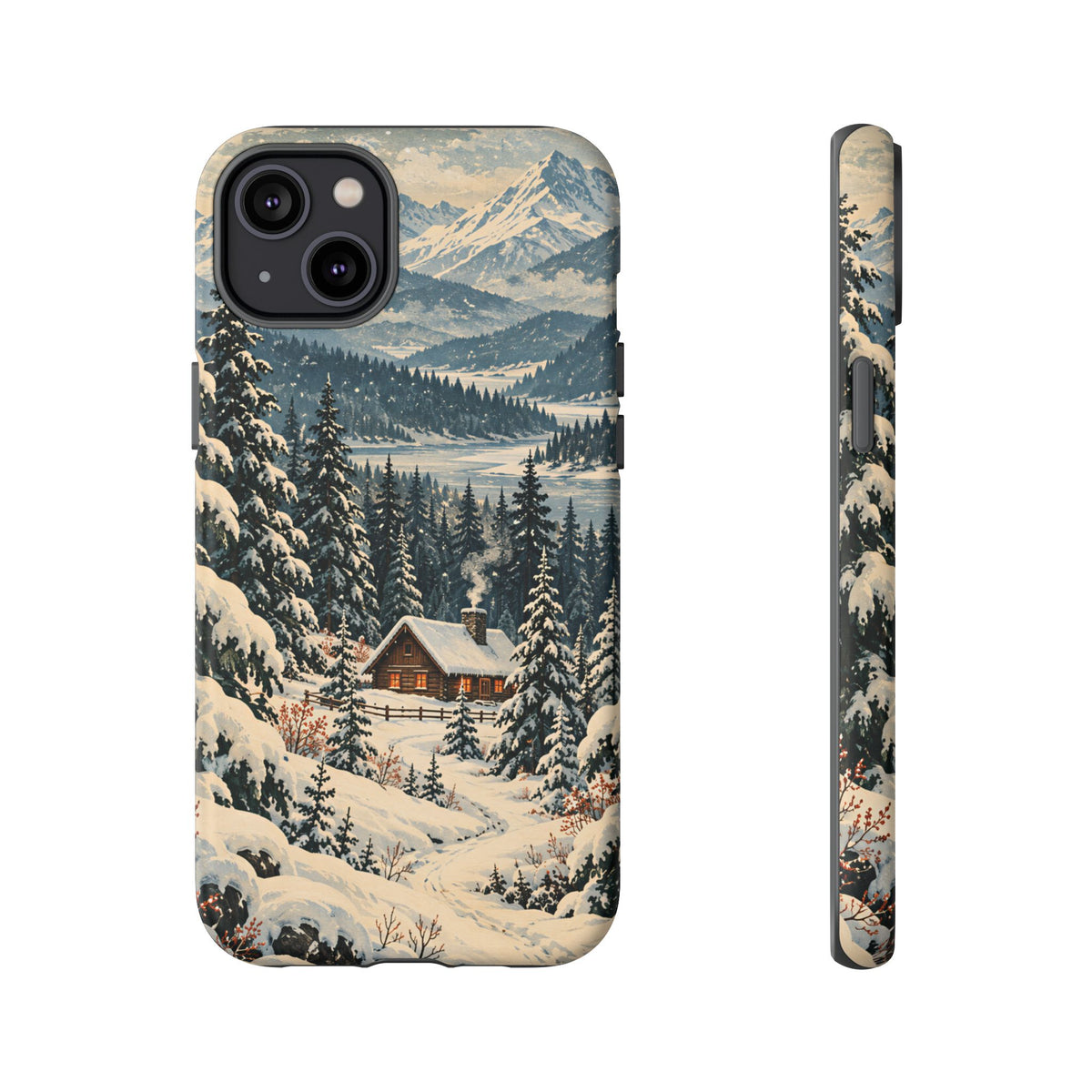 Vintage Winter Cabin Tough Phone Case