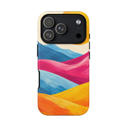 Golden Drift iPhone Tough Case | colorful hills