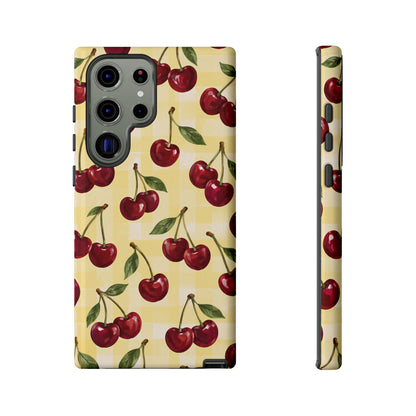 Cherry Gingham Samsung Galaxy Tough Case | Cherry Picnic