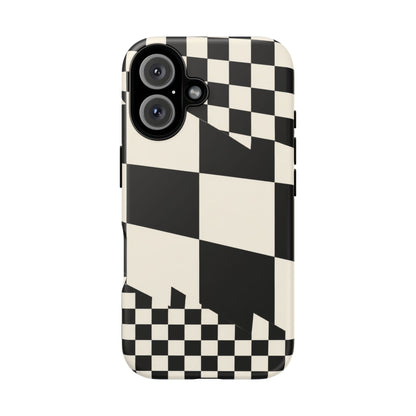 Check Shift iPhone Tough Case | Black & White Checkerboard