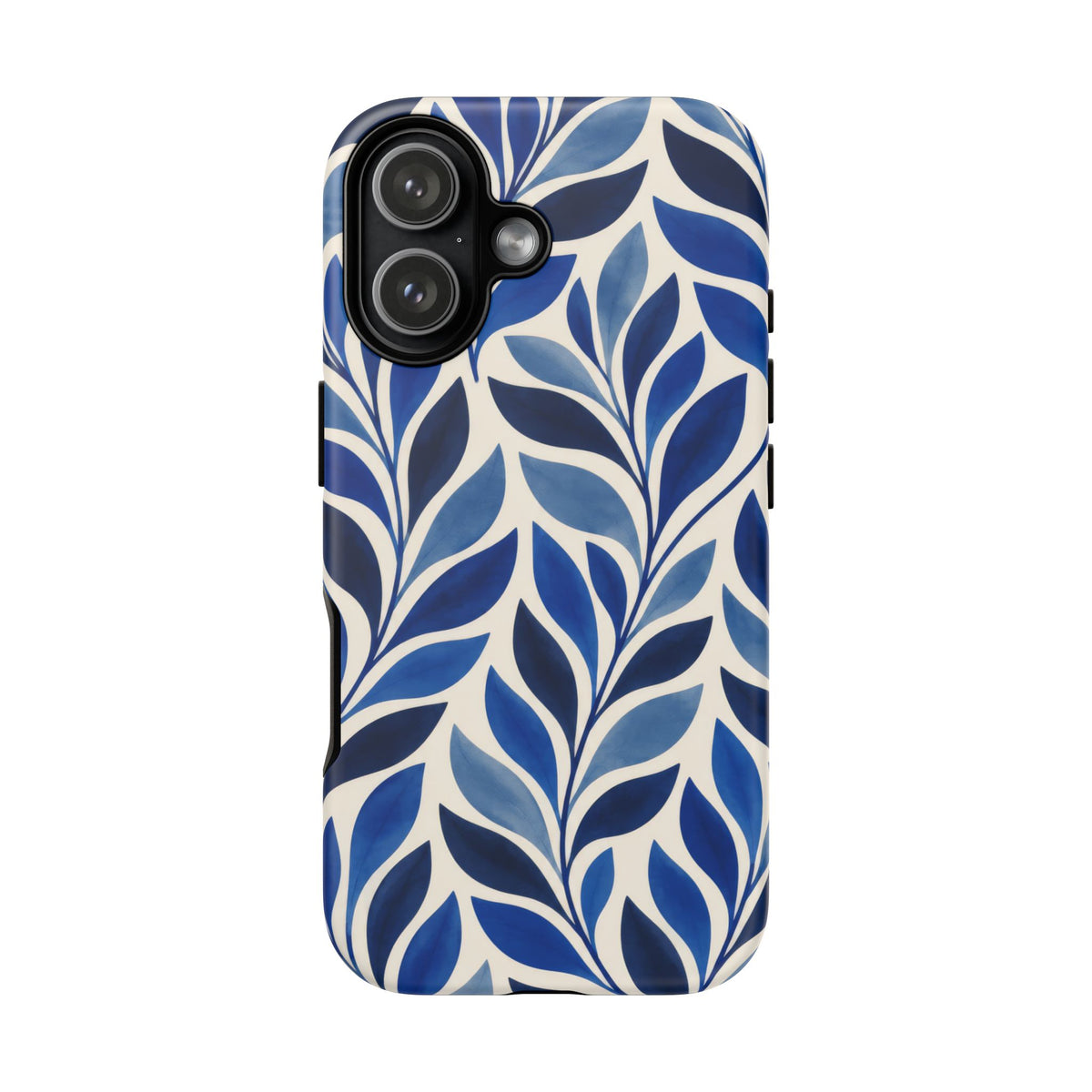 Cobalt Current iPhone Tough Case | Cobalt Blue Leaf Pattern