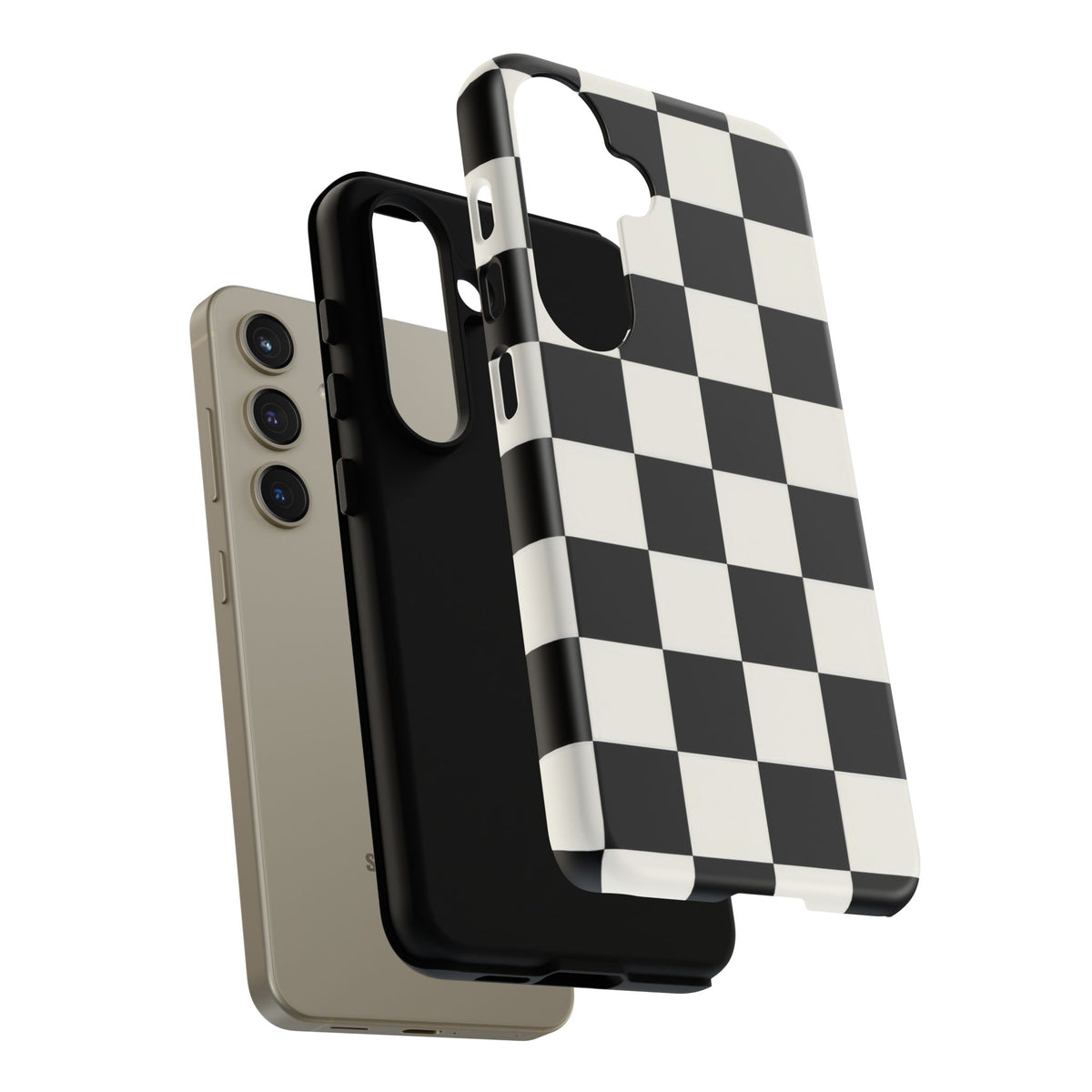 Classic Check Samsung Galaxy Tough Case | Black & White Checkerboard