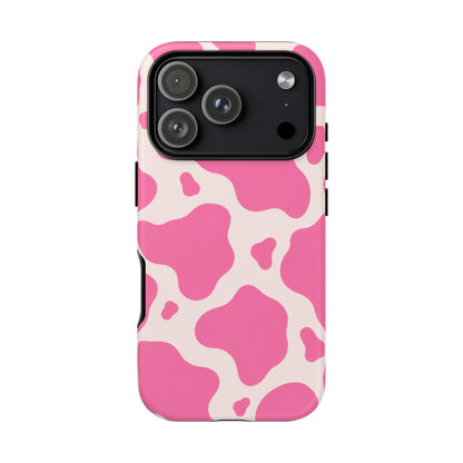 Strawberry Milk iPhone Tough Case | Pink Cow Print