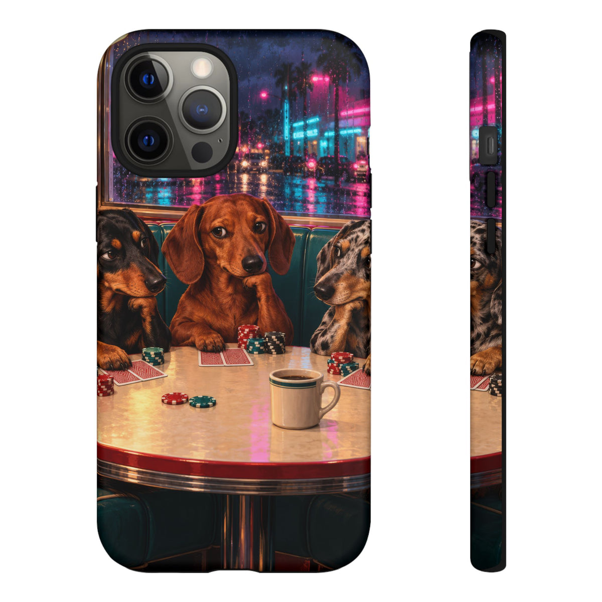 All-Night Aces iPhone Tough Case | dachshund poker
