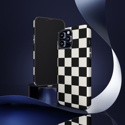 Classic Check iPhone Tough Case | Black & White Checkerboard