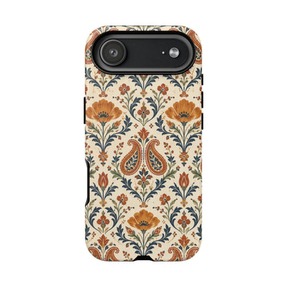 Terracotta Arabesque iPhone Tough Case | Terracotta Floral Paisley