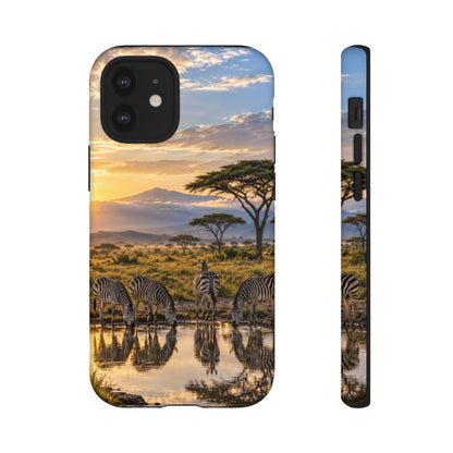 Zebra Water Mirror iPhone Tough Case | zebra safari