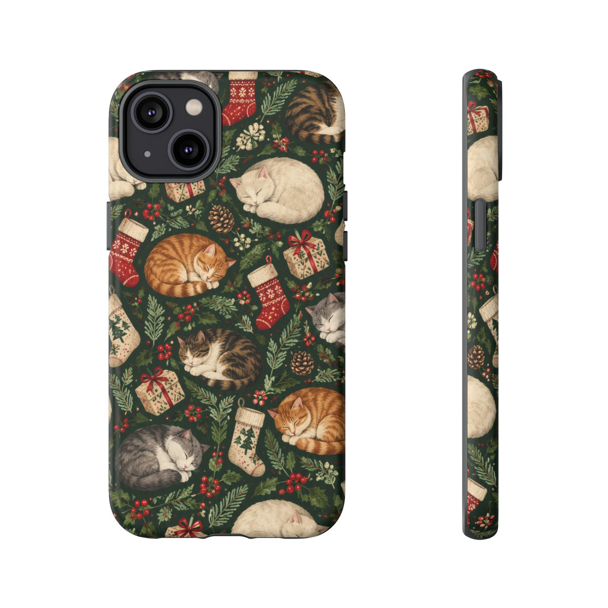 Christmas Cat Naps iPhone Tough Case | christmas cats