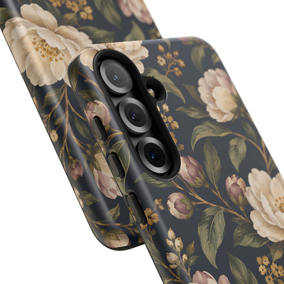 Dark Floral Samsung Galaxy Tough Case | Midnight Camellia