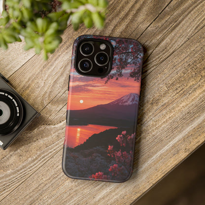 Fuji Moonlit Sakura iPhone Tough Phone Case