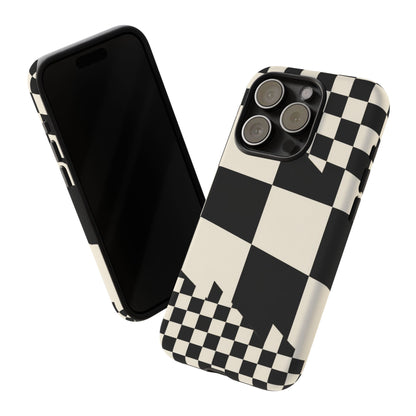 Check Shift iPhone Tough Case | Black & White Checkerboard