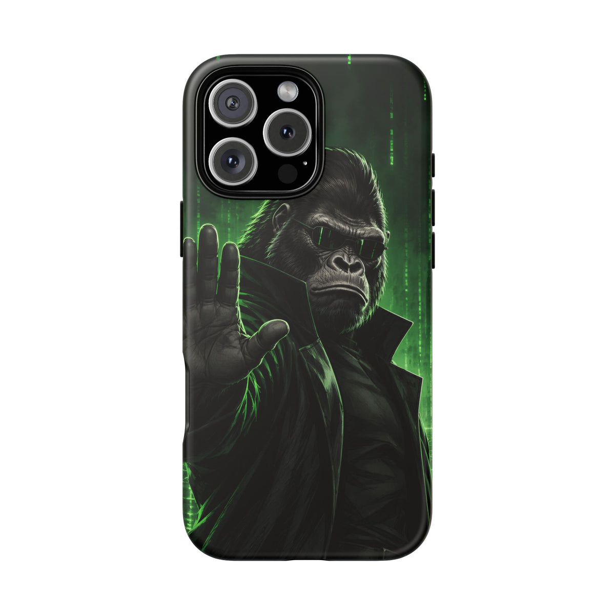 Cyberpunk Gorilla iPhone Tough Case | Neon Code Silverback