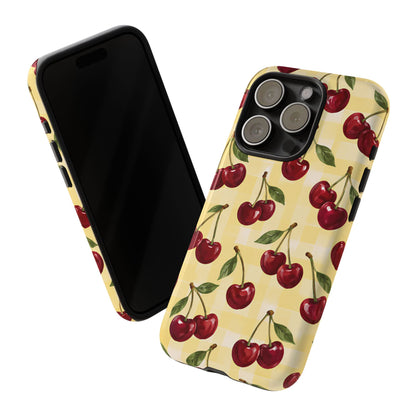 Cherry Gingham iPhone Tough Case | Cherry Picnic