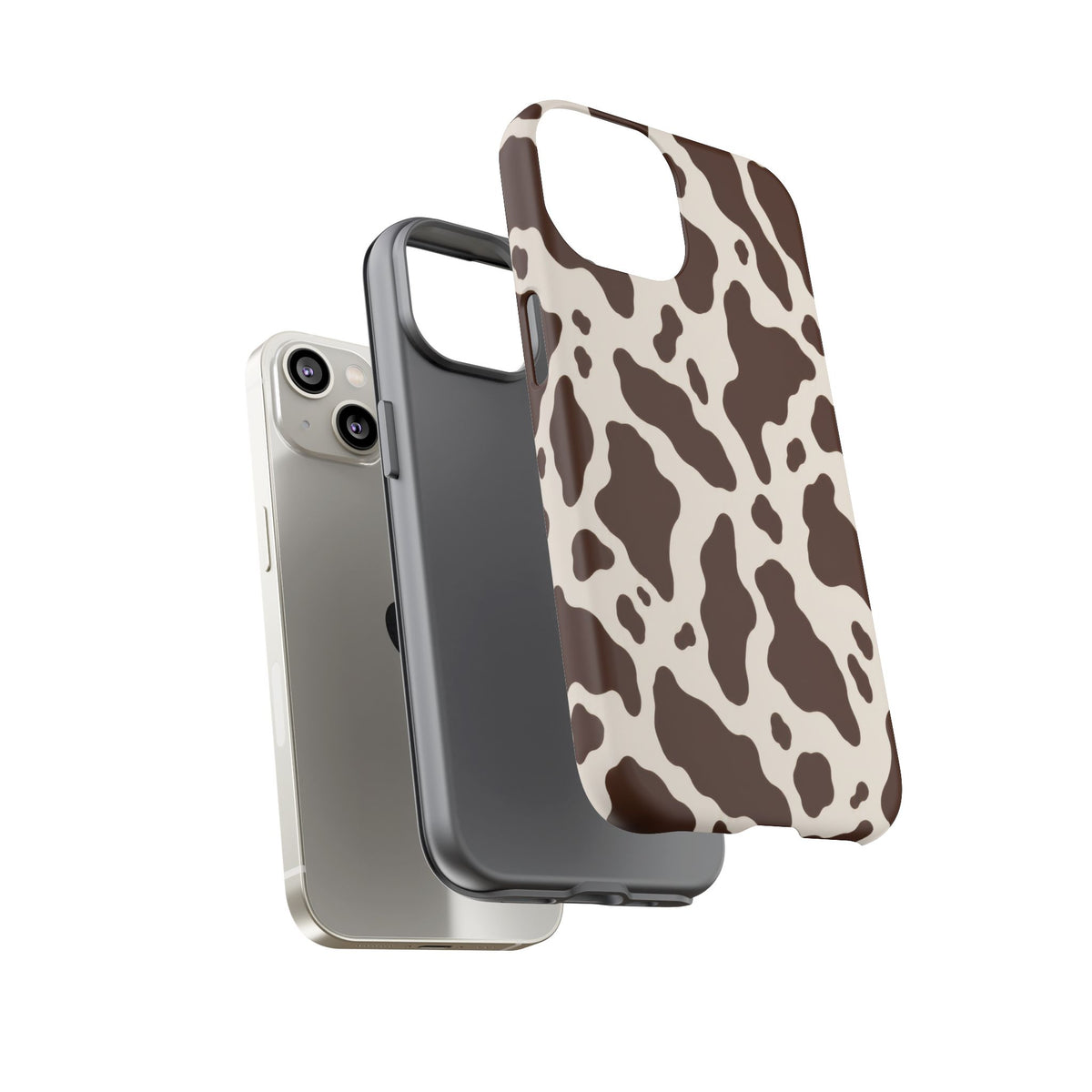 Cocoa Ranch iPhone Tough Case | Brown Cow Print