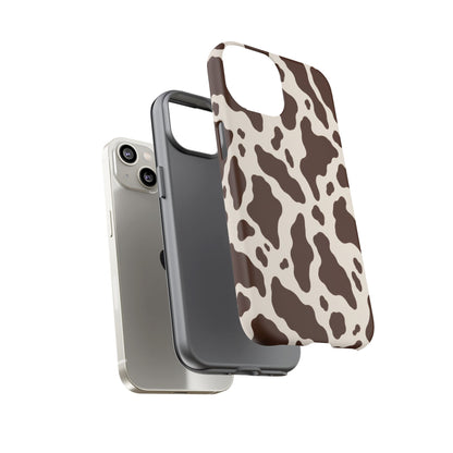 Cocoa Ranch iPhone Tough Case | Brown Cow Print