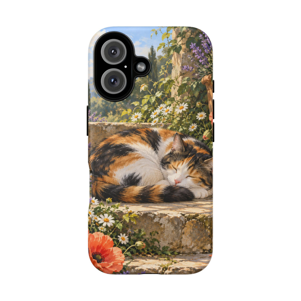 Garden Nap iPhone Tough Case | calico cat