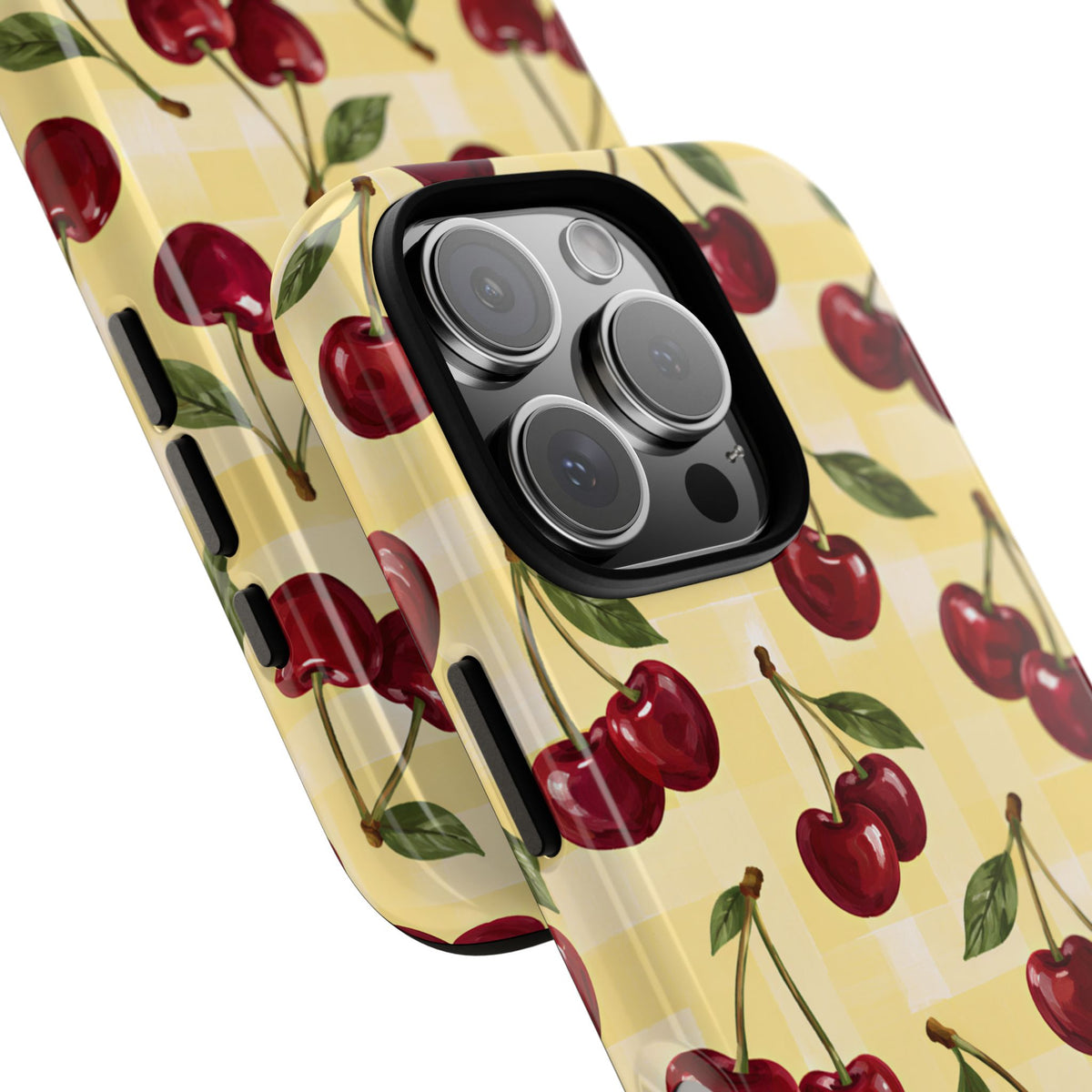 Cherry Gingham iPhone Tough Case | Cherry Picnic