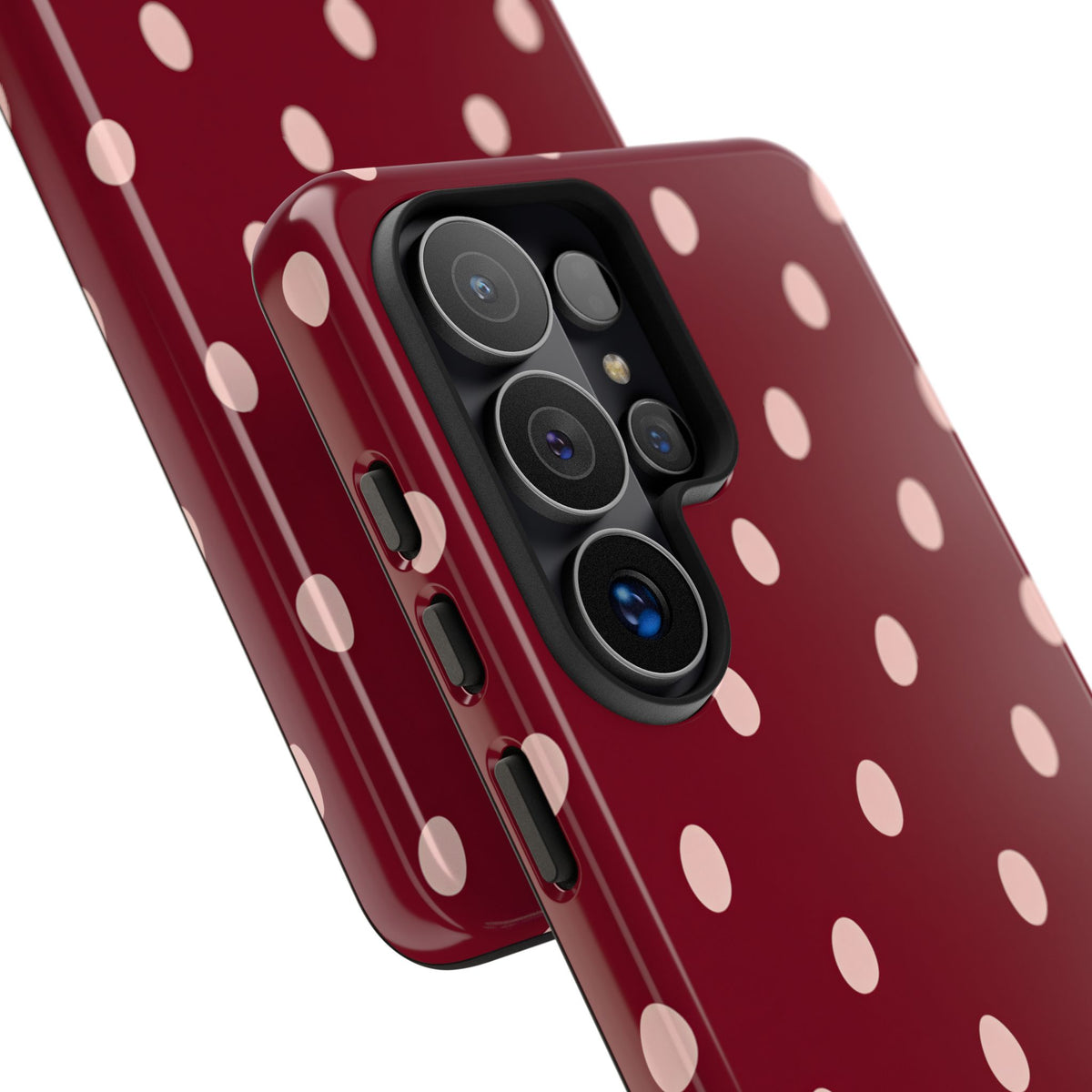 Burgundy Polka Dot Samsung Galaxy Tough Case | Mulberry Confetti
