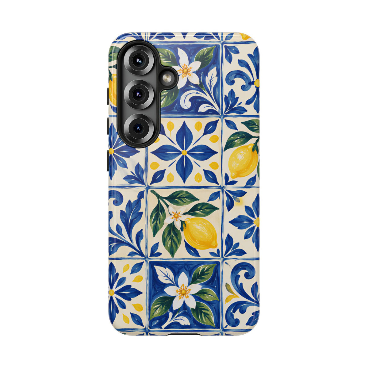 Blue Lemon Tile Samsung Galaxy Tough Case | Azulejo Orchard