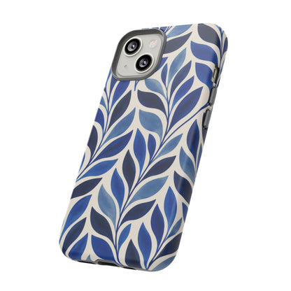 Cobalt Current iPhone Tough Case | Cobalt Blue Leaf Pattern