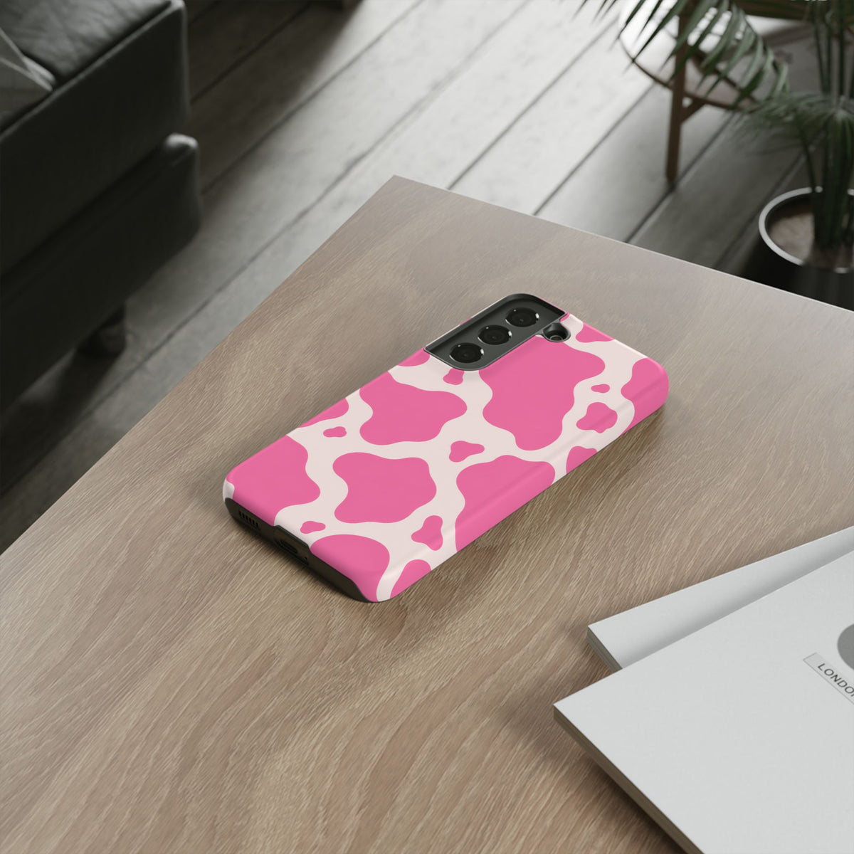 Strawberry Milk Samsung Galaxy Tough Case | Pink Cow Print