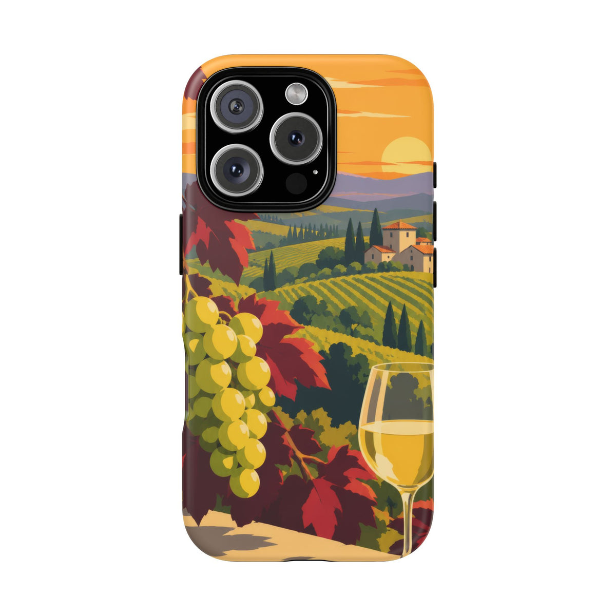 Wine & Grapes — Golden Vintage iPhone Tough Case | wine grapes