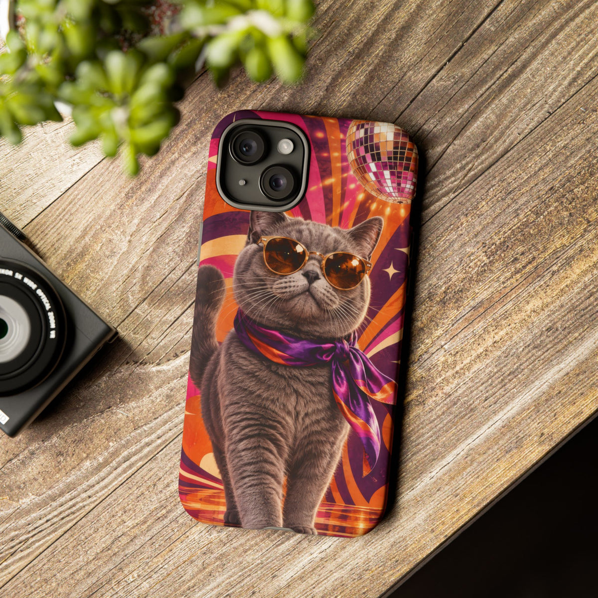 Disco Whiskers iPhone Tough Case | disco cat