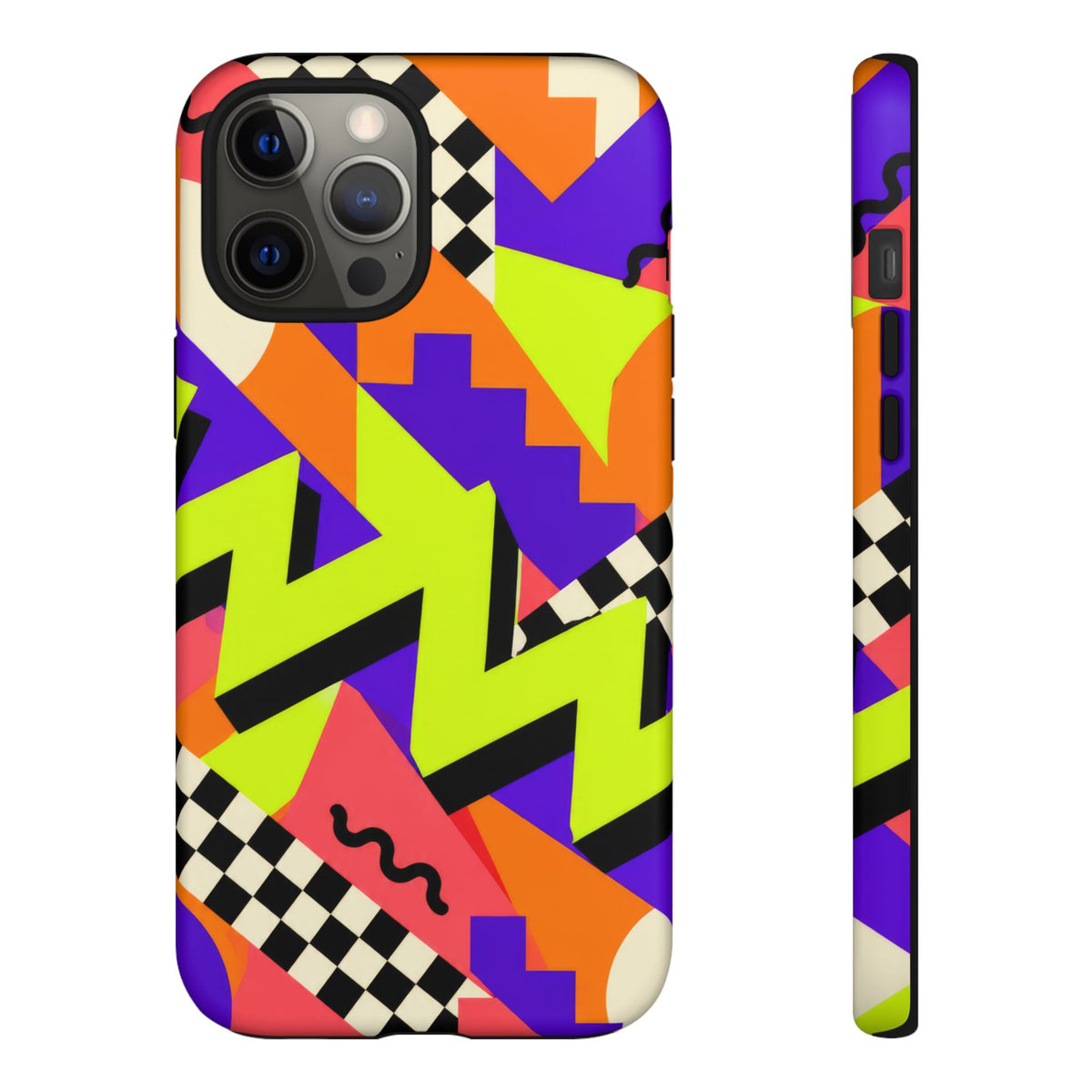 Acid Arcade iPhone Tough Case | Bright Retro Geometry