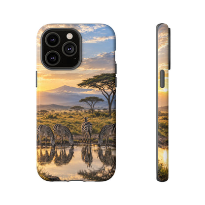Zebra Water Mirror iPhone Tough Case | zebra safari