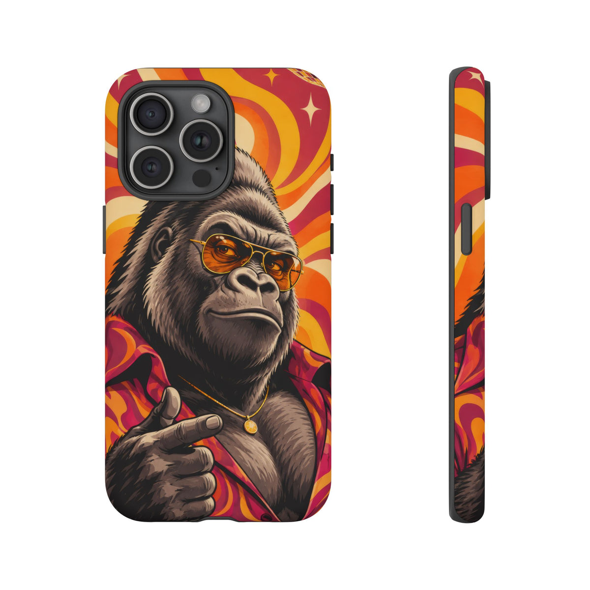 Velvet Groove iPhone Tough Case | Retro Disco Gorilla Art