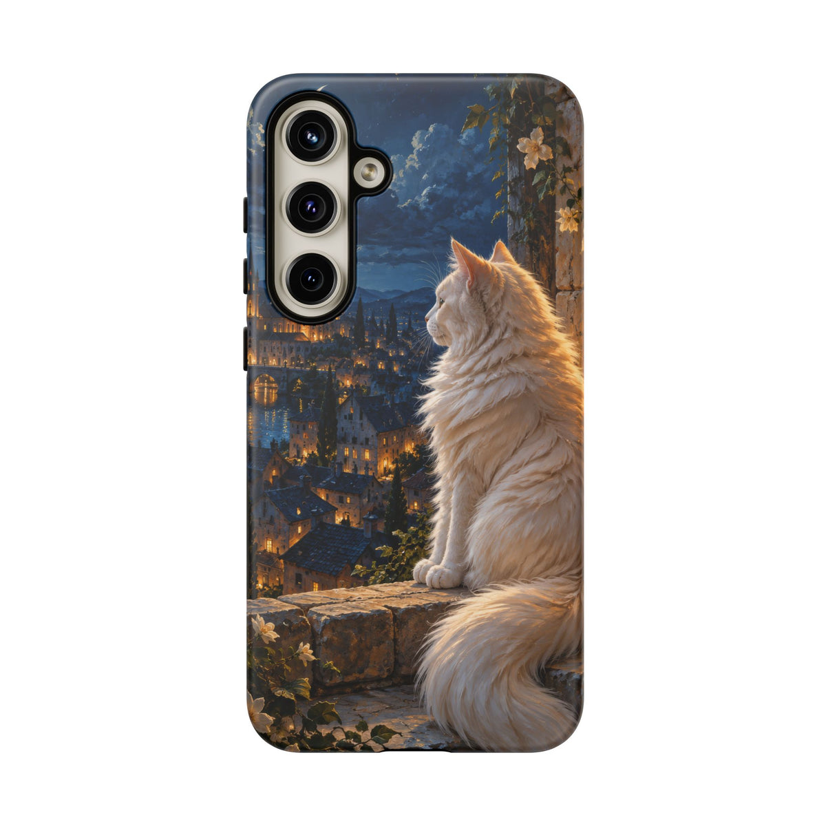 Moonlit Window Samsung Galaxy Tough Case | white cat