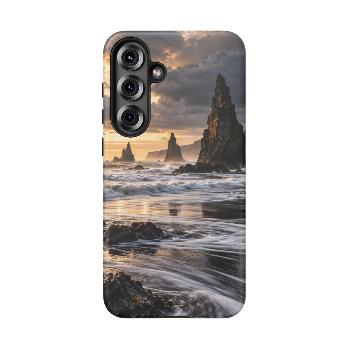 Black Sand and Silver Samsung Galaxy Tough Case | black sand beach
