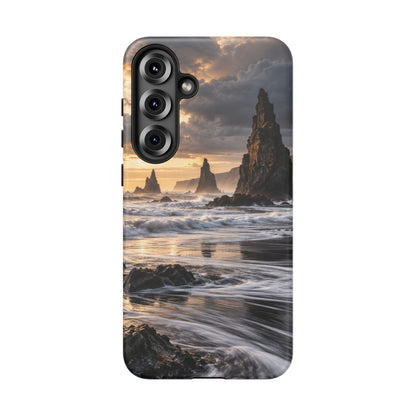 Black Sand and Silver Samsung Galaxy Tough Case | black sand beach
