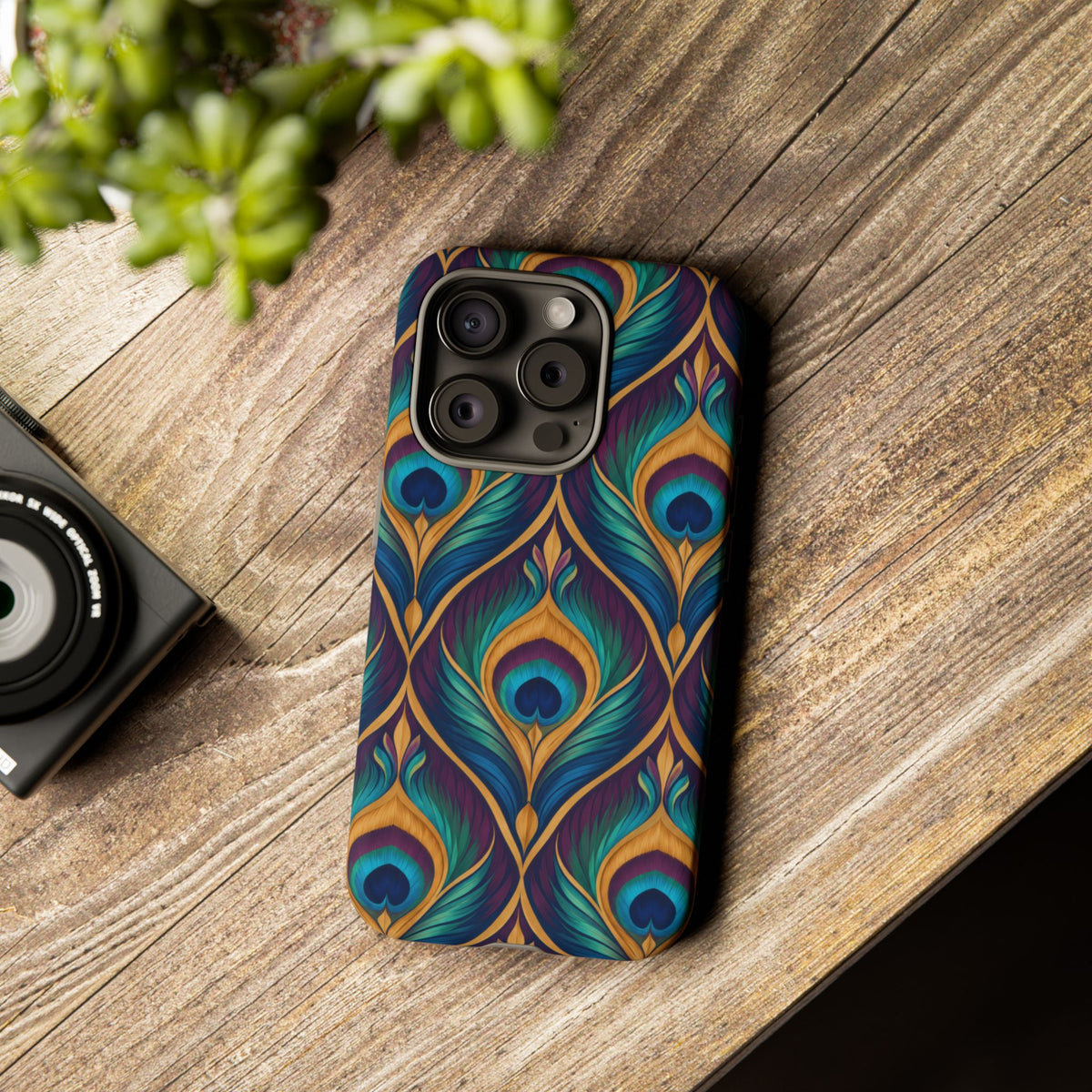 Peacock Nocturne iPhone Tough Case | art deco