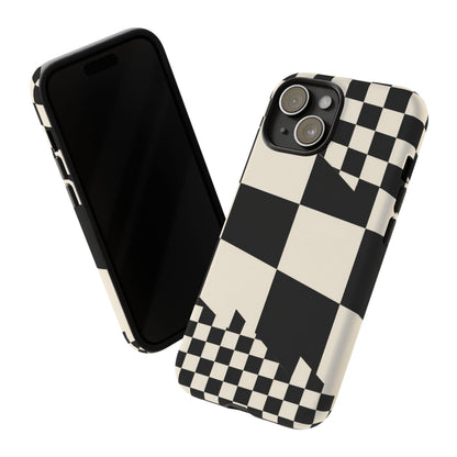 Check Shift iPhone Tough Case | Black & White Checkerboard
