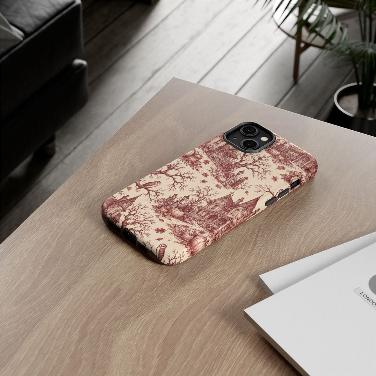 Haunted Estate Toile iPhone Tough Case | halloween toile