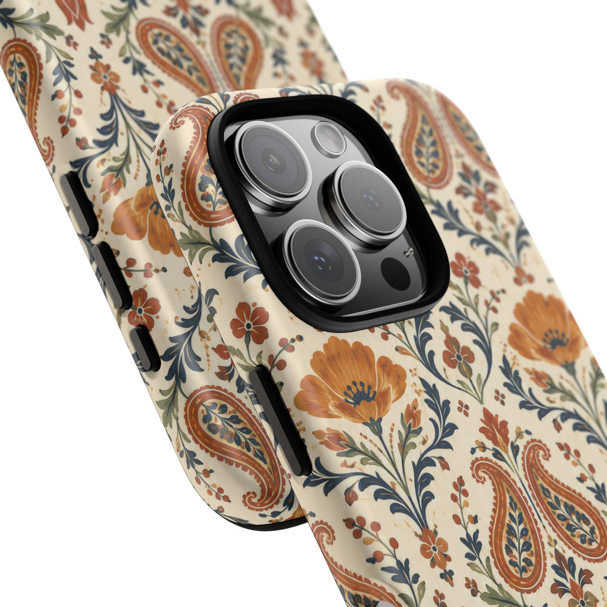 Terracotta Arabesque iPhone Tough Case | Terracotta Floral Paisley